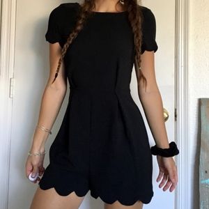Monteau Scalloped Black Romper